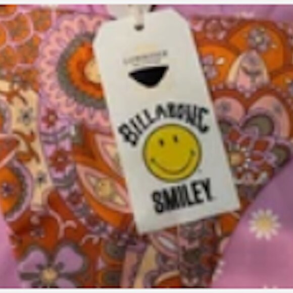 Billabong "Good Times Smiley" Reversible Bikini Bottom NWT - SZ: M/10 Lowrider - Picture 1 of 12